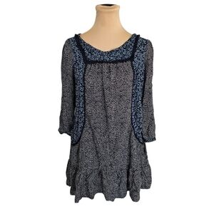 Holding Horses Speckled Dark Blue Mini Dress Sz 8